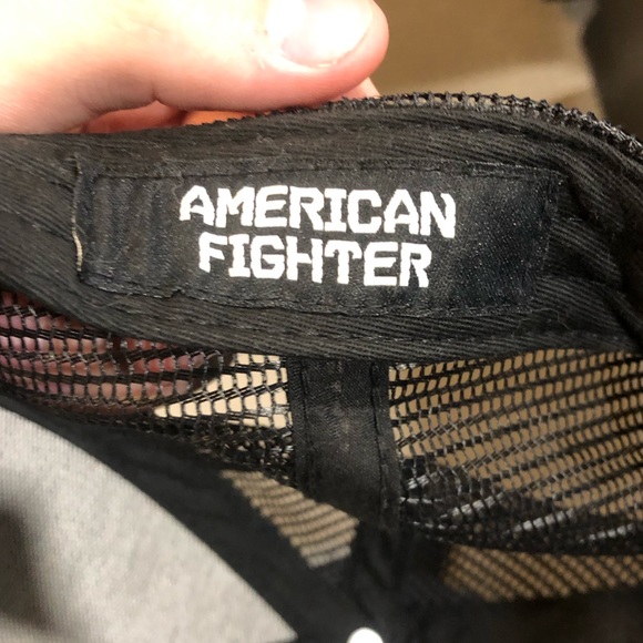 Men’s American Fighter Hat Red and Black - Picture 3 of 4